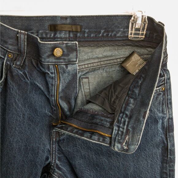 Helmut Lang Collab Men’s Jeans 30x32 Straight Fit Dark Indigo Minimalist Denim - Picture 6 of 13